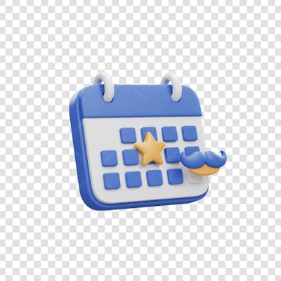 Icone Calendário Dia dos Pais PNG com fundo transparente