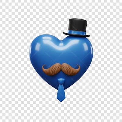 Elemento 3D Dia dos Pais EMOJI PNG Transparente para composição social media (38)