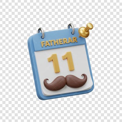 Elemento 3D Dia dos Pais EMOJI PNG Transparente para composição social media (158)