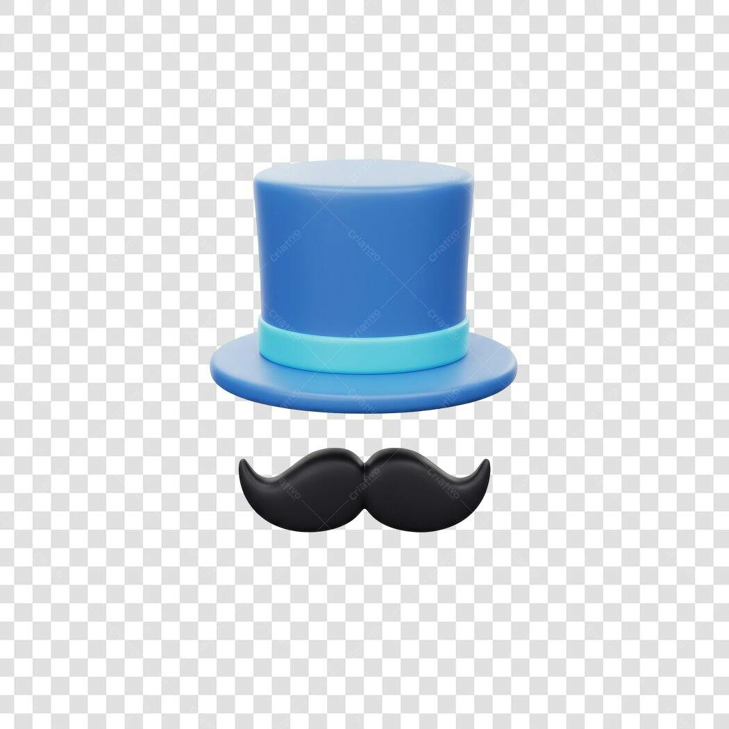 Avatar PNG com fundo transparente chapéu e bigode