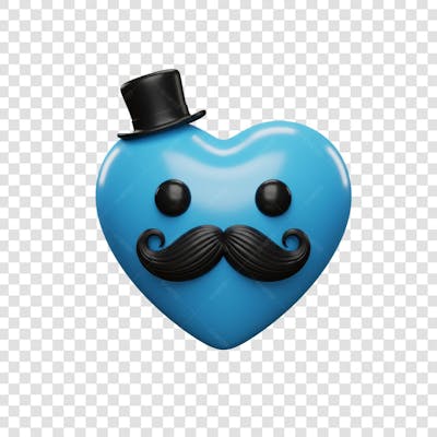 Elemento 3D Dia dos Pais EMOJI PNG Transparente para composição social media (112)