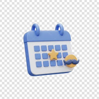 Elemento 3D Dia dos Pais EMOJI PNG Transparente para composição social media (175)