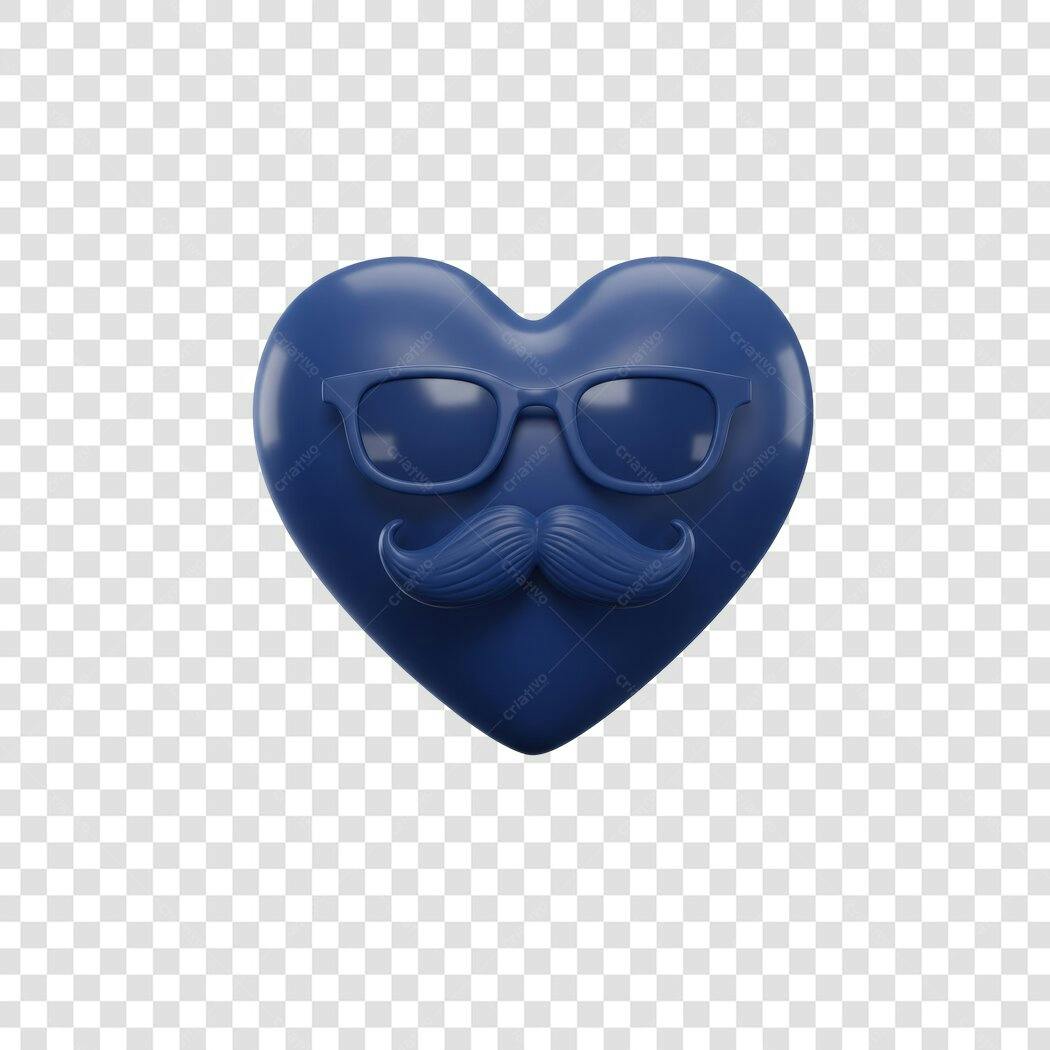 Post Instagram Dia dos Pais Coração Azul PNG com fundo transparente