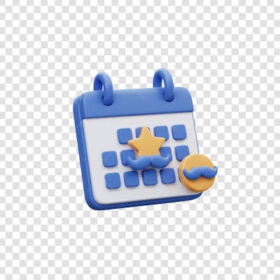 Elemento 3D Dia dos Pais EMOJI PNG Transparente para composição social media (177)