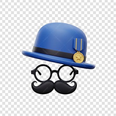 Elemento 3D Dia dos Pais EMOJI PNG Transparente para composição social media (136)