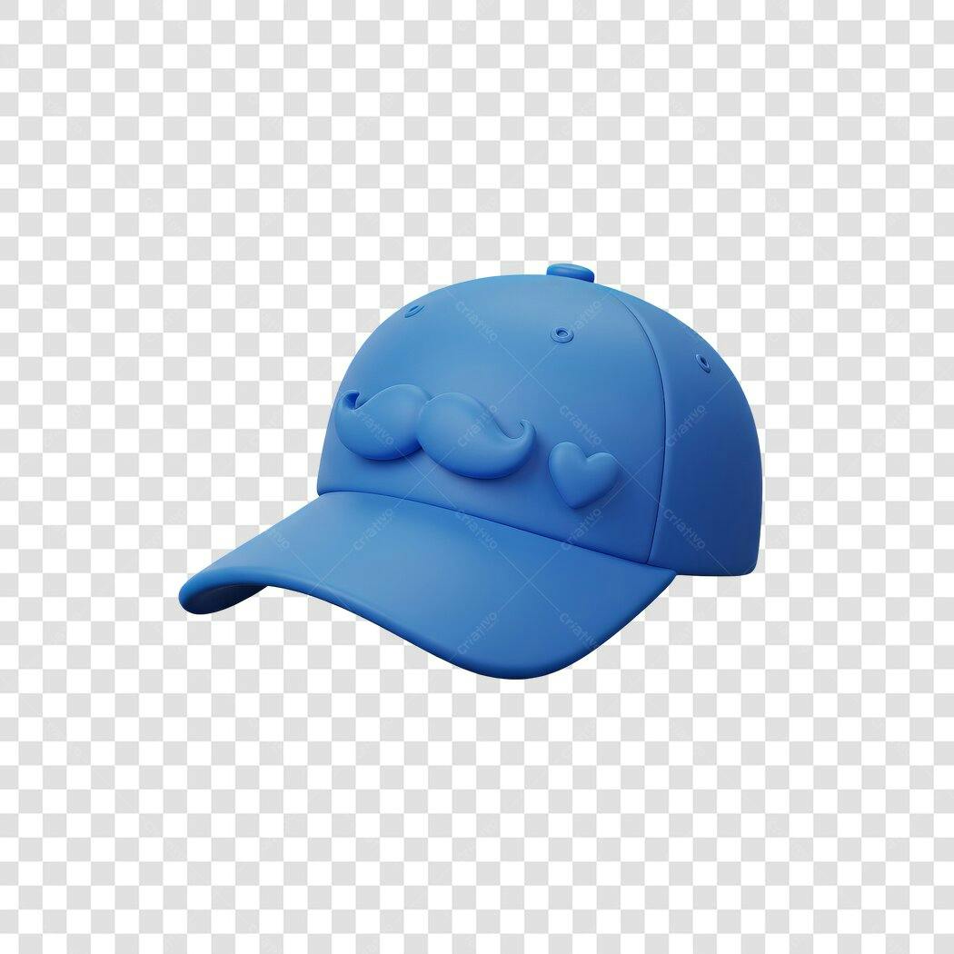 Mockup Boné Dia dos Pais Azul PNG com fundo transparente