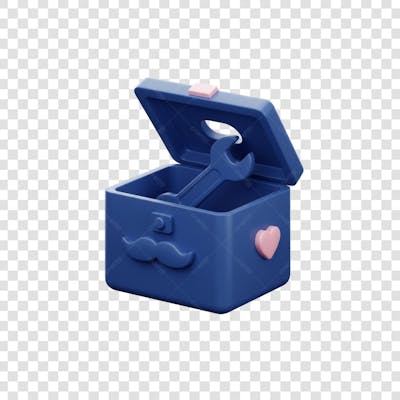 Elemento 3D Dia dos Pais EMOJI PNG Transparente para composição social media (170)