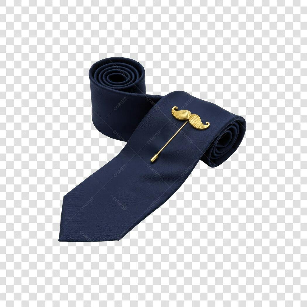 Mockup Gravata com Pin Bigode PNG com fundo transparente