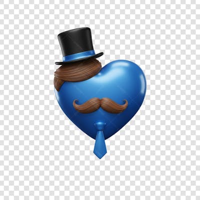 Elemento 3D Dia dos Pais EMOJI PNG Transparente para composição social media (39)