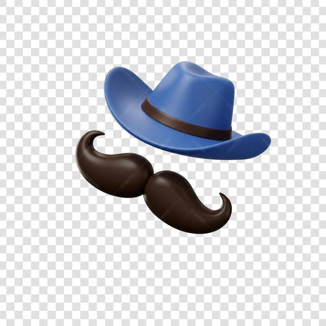 PNG ícone chapéu e bigode Dia dos Pais com fundo transparente