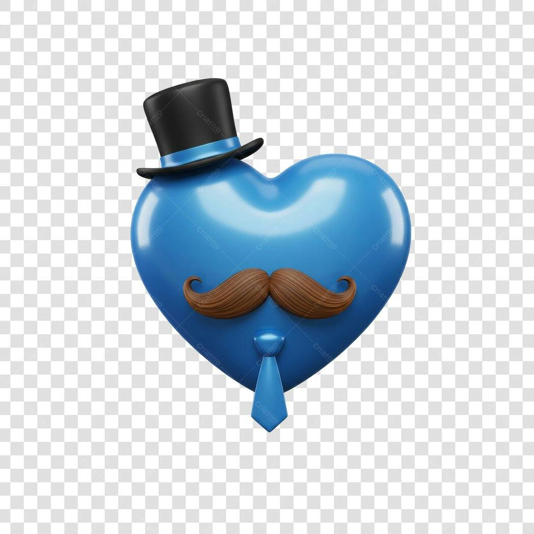 Post Instagram Dia dos Pais Coração Azul PNG com fundo transparente