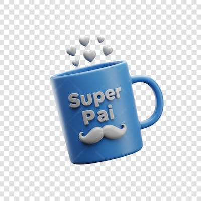 Elemento 3D Dia dos Pais EMOJI PNG Transparente para composição social media (142)