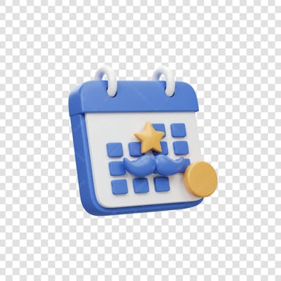 Elemento 3D Dia dos Pais EMOJI PNG Transparente para composição social media (176)