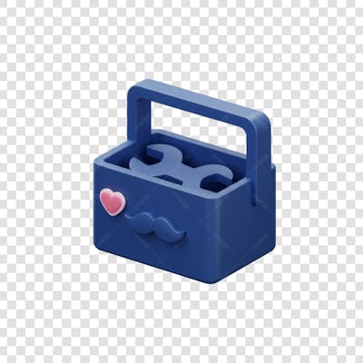 Elemento 3D Dia dos Pais EMOJI PNG Transparente para composição social media (167)