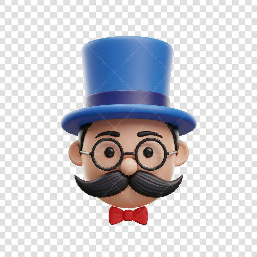 Avatar PNG com fundo transparente estilo vintage