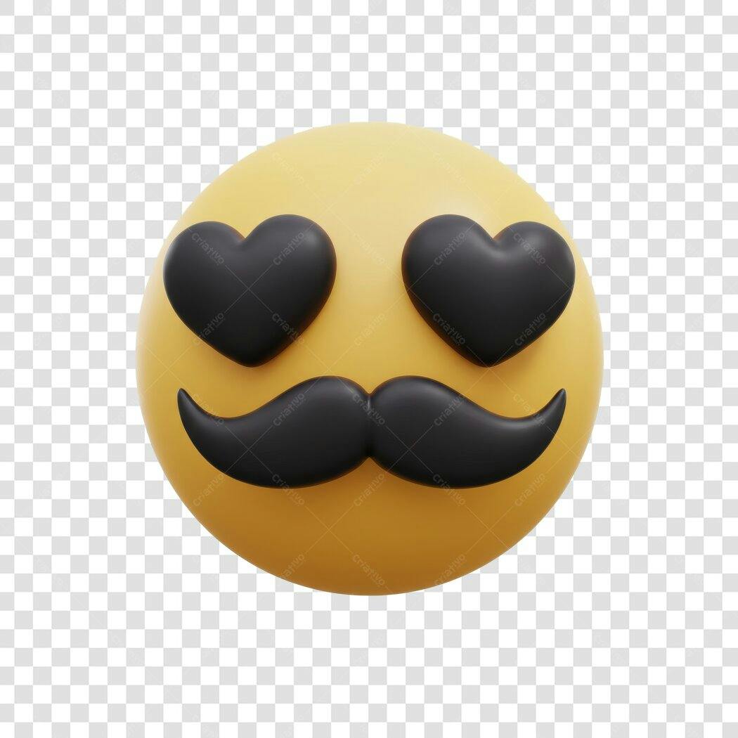 Emoji Romântico PNG com fundo transparente