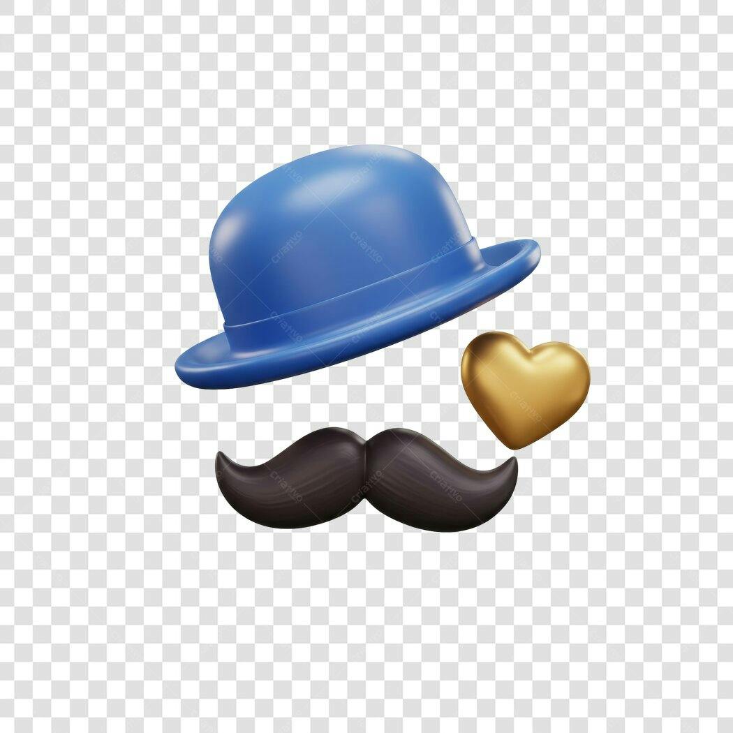 Post Instagram Dia dos Pais chapéu azul PNG com fundo transparente