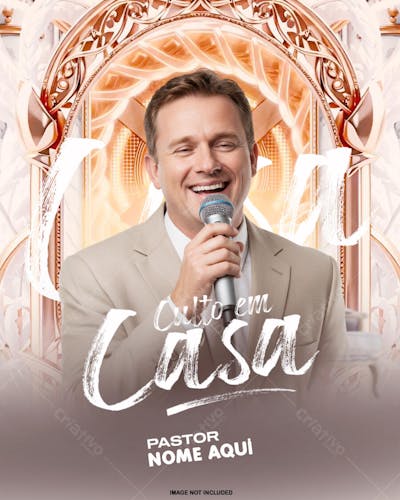 FLYER CULTO EM CASA