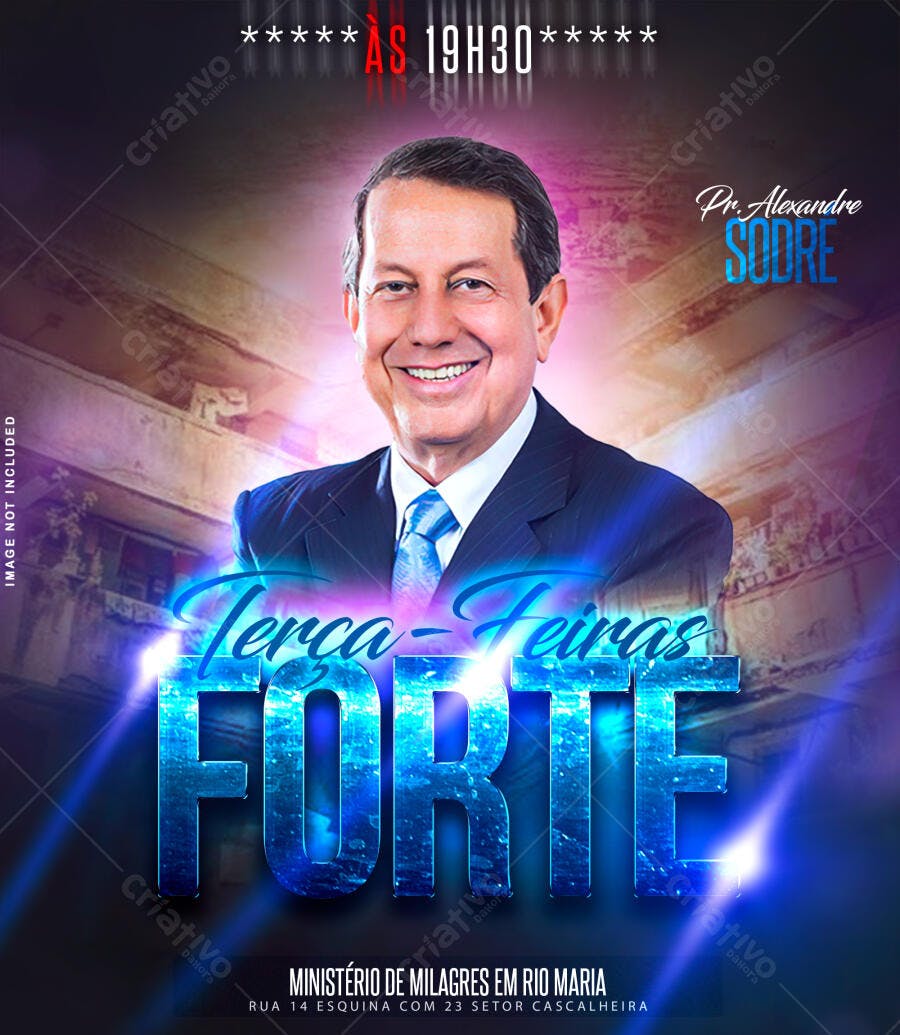 Flyer para Culto Terças-Feiras PSD Editável