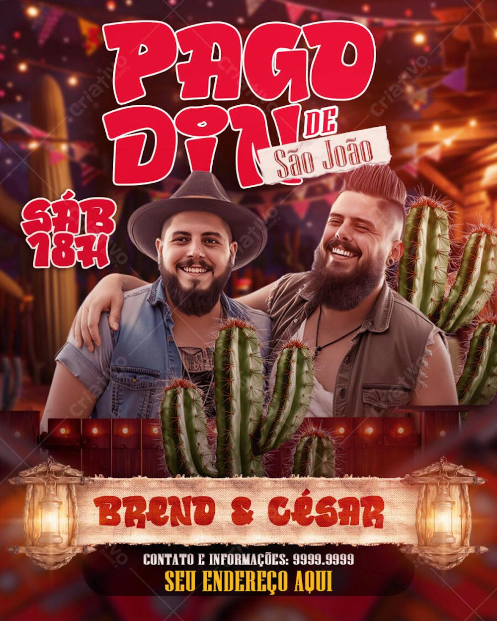 FLYER SHOW DE PAGODIN DE SÃO JOÃO - FESTA JUNINA