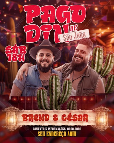 FLYER SHOW DE PAGODIN DE SÃO JOÃO - FESTA JUNINA