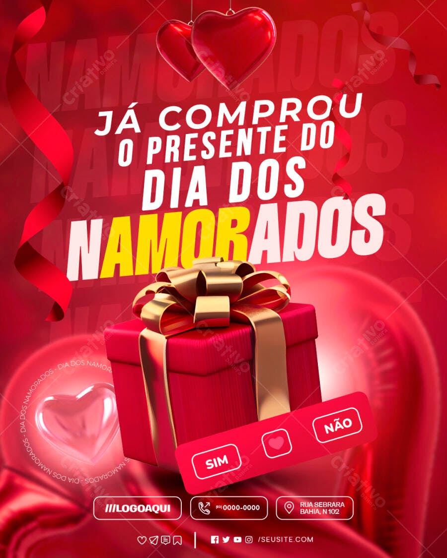 Flyer Dia dos Namorados PSD Editável