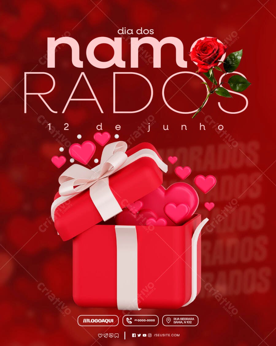 Flyer Dia dos Namorados PSD Editável