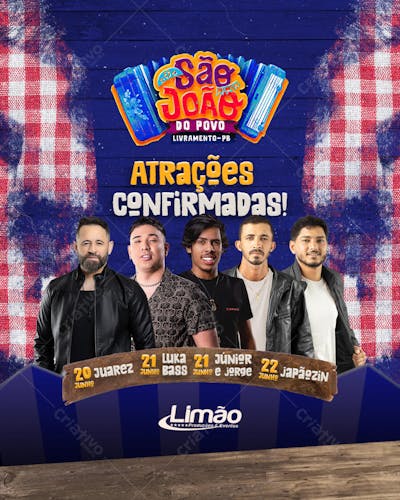 Atrações Confirmadas - São João Livramento/PB