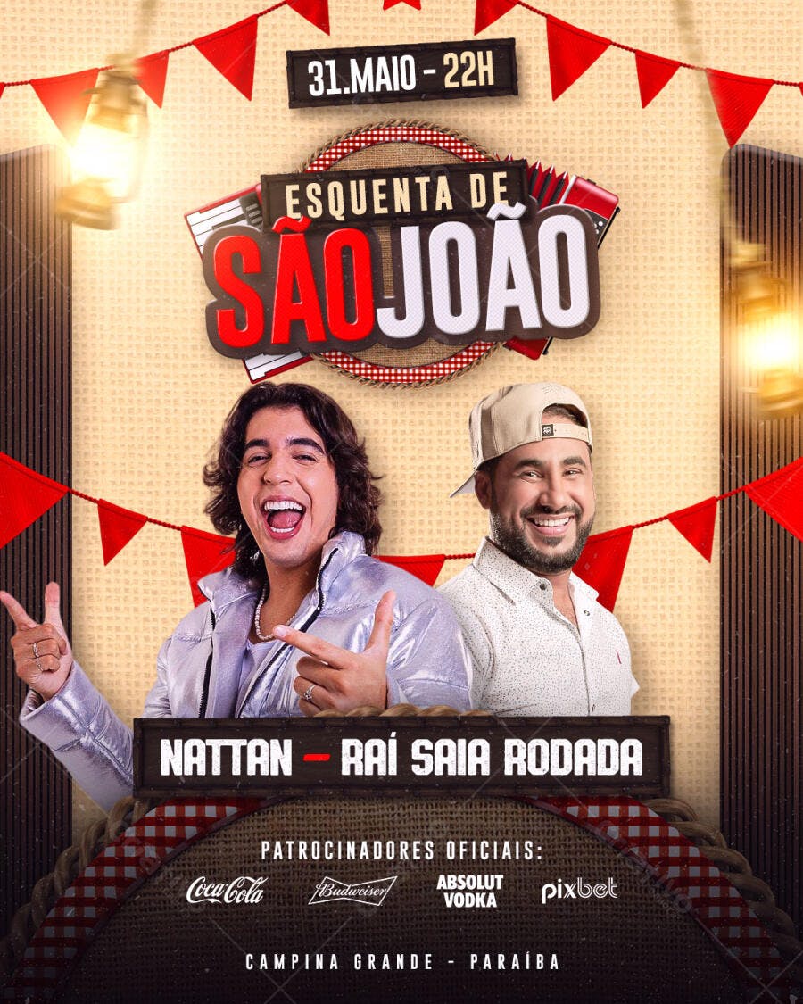 Flyer Esquenta de São João 31 de Maio PSD Editável