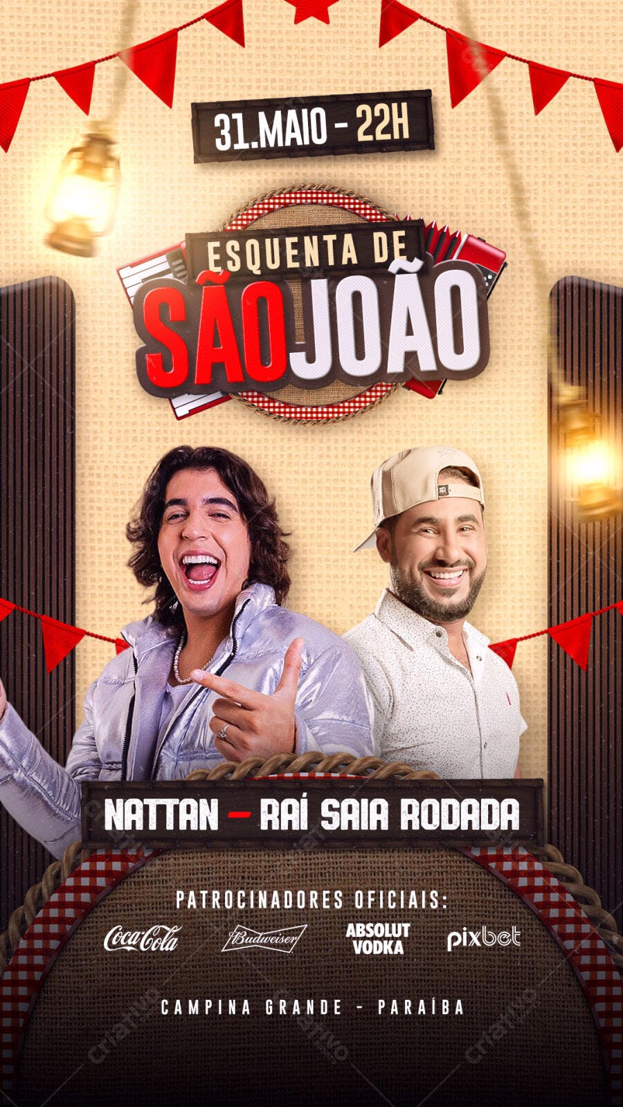 Flyer Festa Junina 31 de Maio PSD Editável
