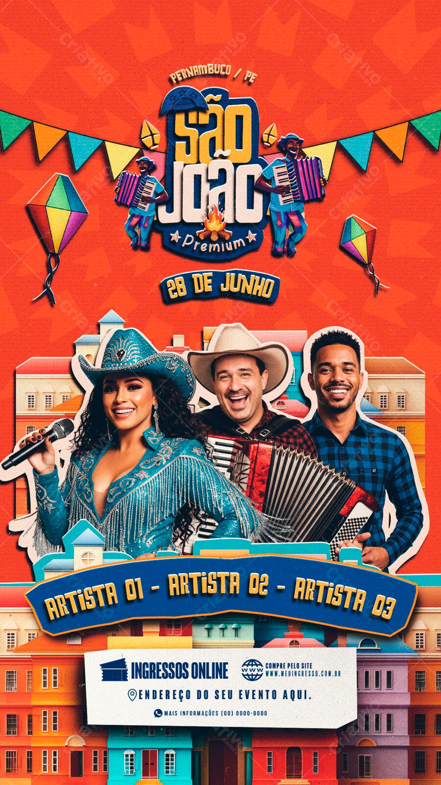 Flyer Festa Junina 28 de Junho PSD Editável