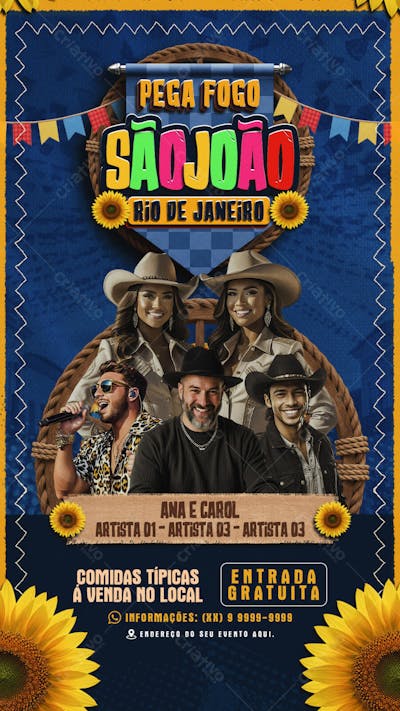Flyer Pega Fogo São João Story