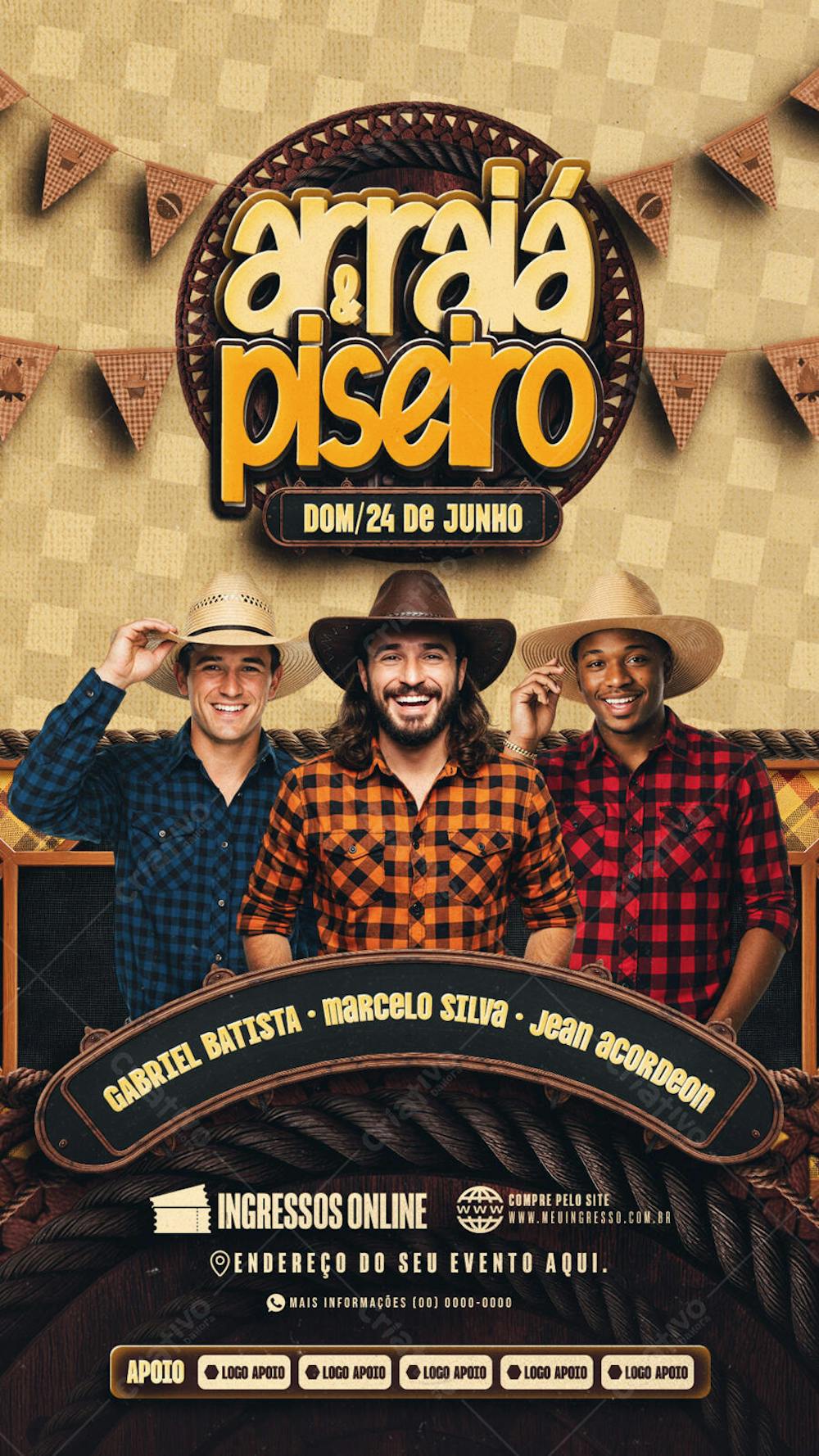 Flyer Arraiá e Piseiro Story