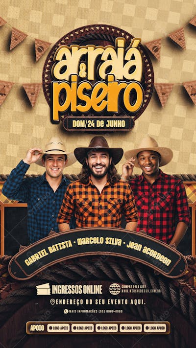Flyer Arraiá e Piseiro Story