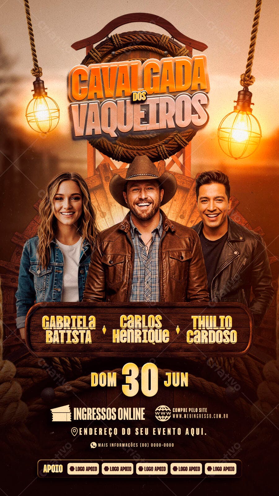 Flyer Cavalgada dos Vaqueiros PSD Editável