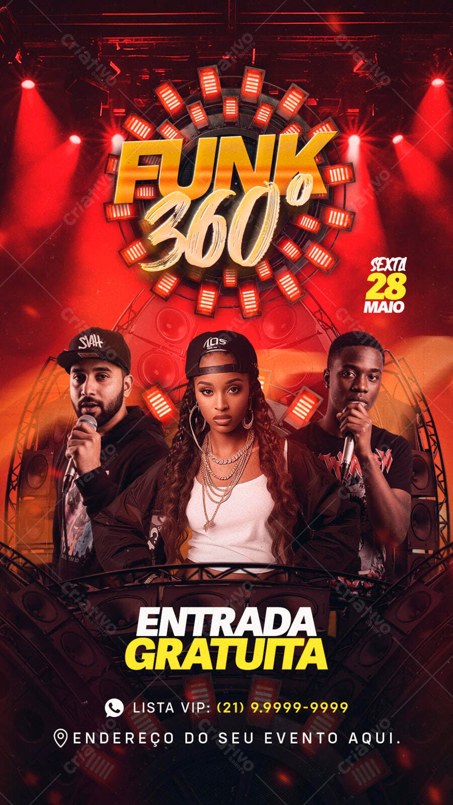 Flyer Festa Funk 360° PSD Editável 28 de Maio