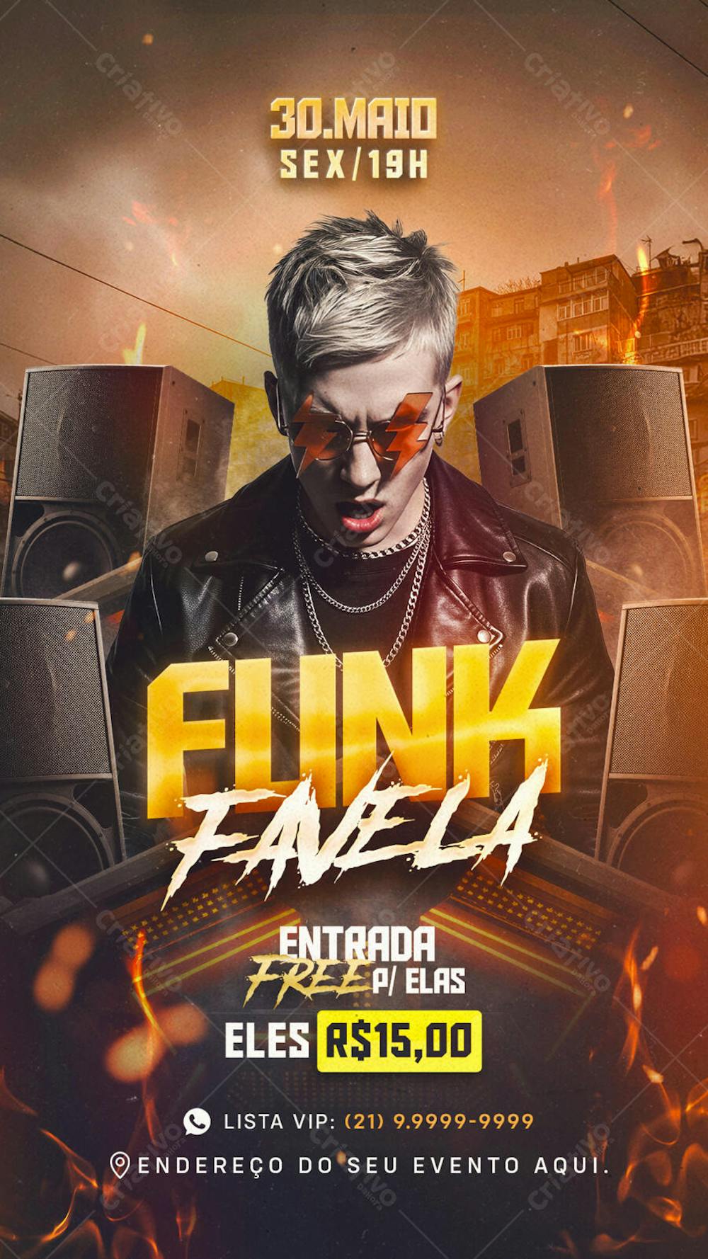 Flyer Funk Favela Evento Story