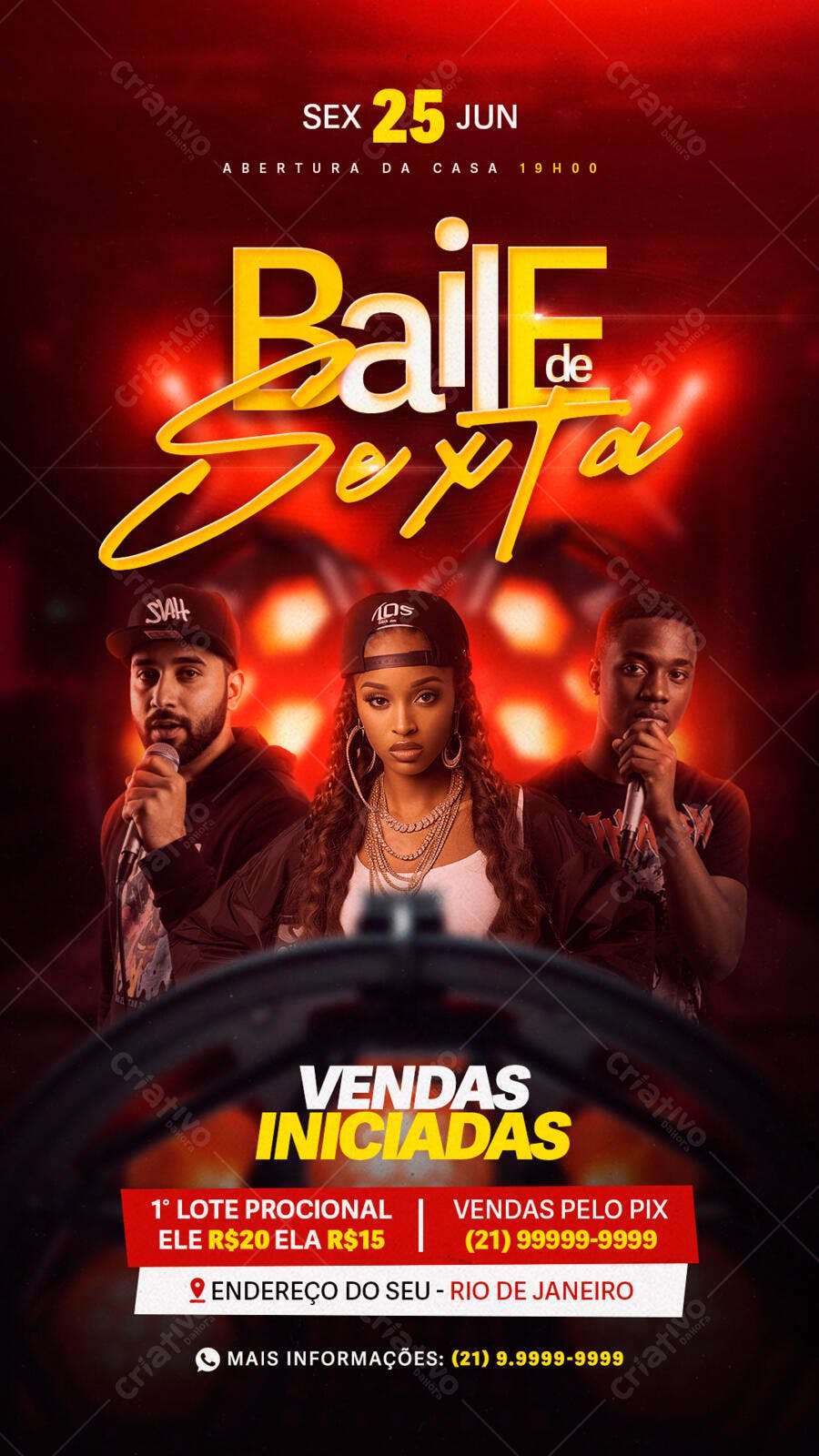 Flyer Baile de Sexta 25 de Junho PSD Editável