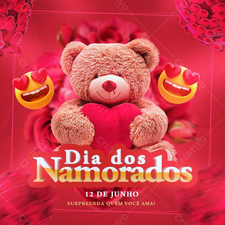 Flyer Dia dos Namorados 12 de Junho PSD Editável