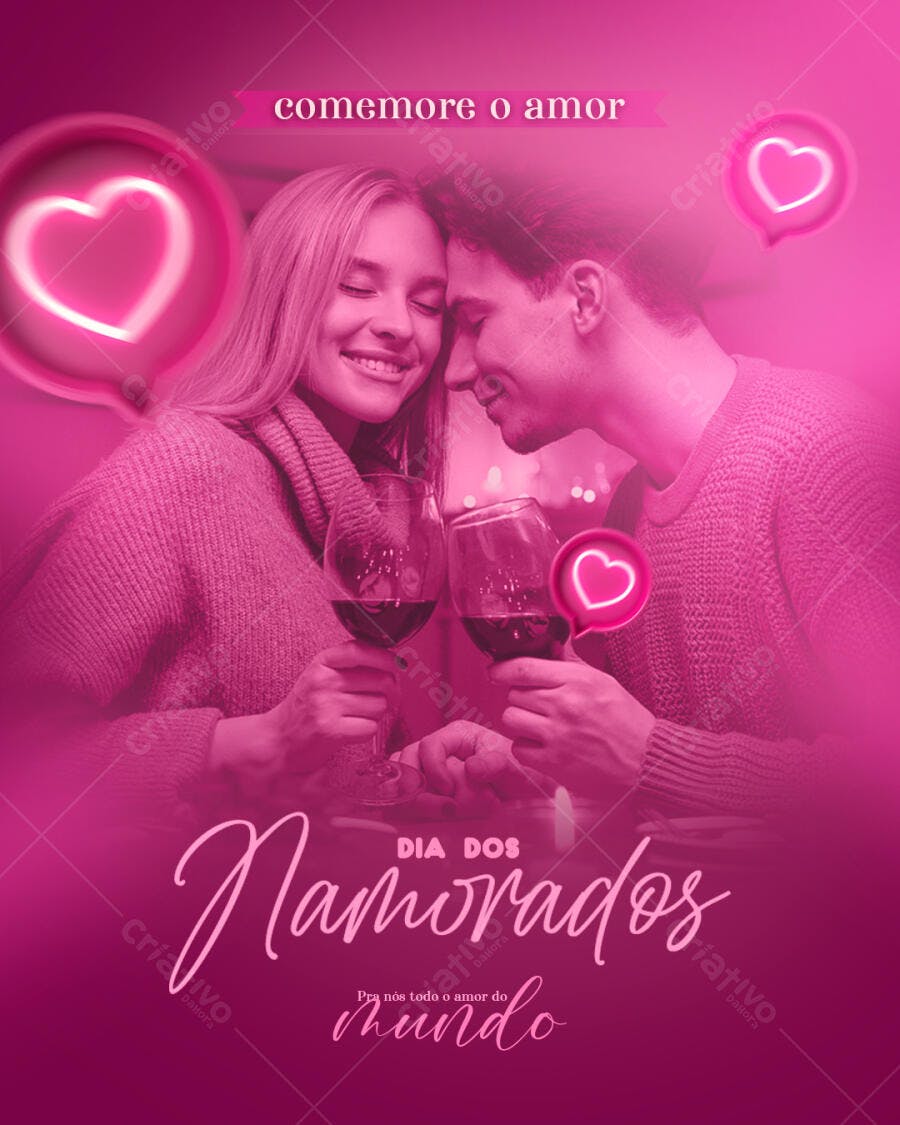 Flyer Dia dos Namorados PSD Editável