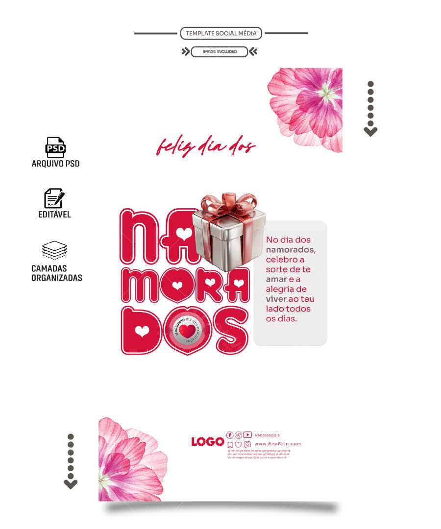 Flyer Dia dos Namorados PSD Editável