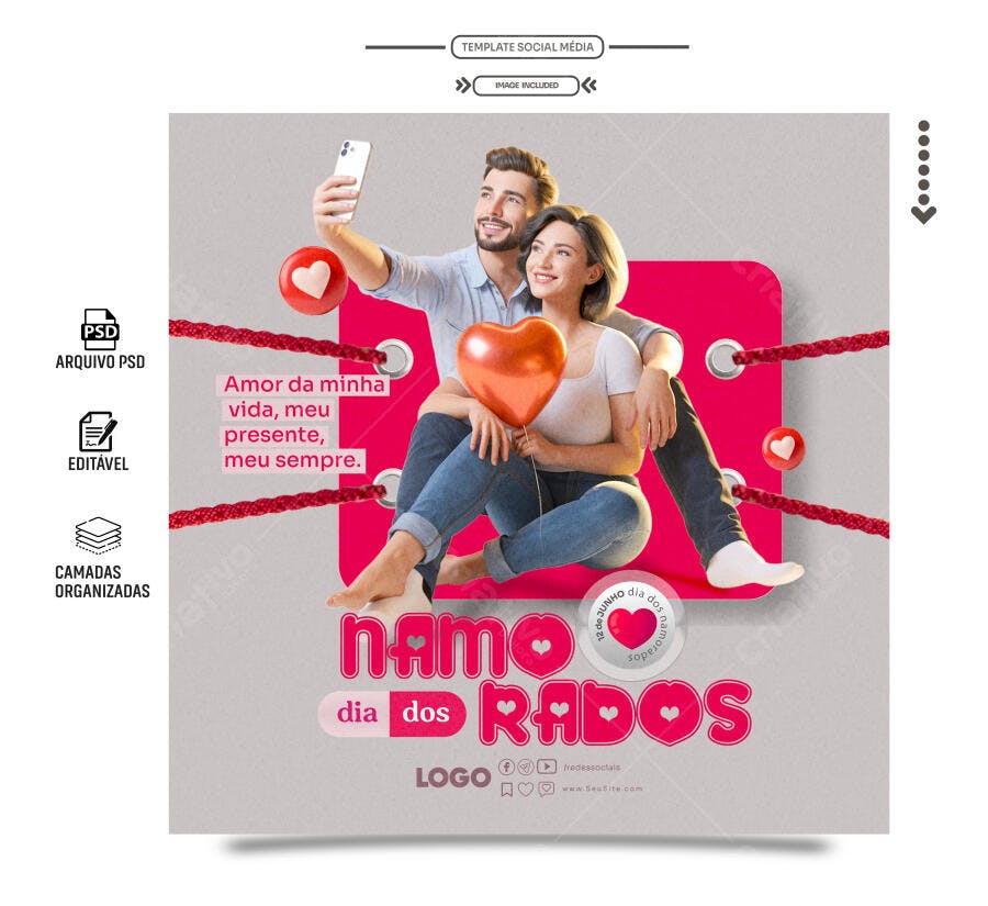Postagem Dia dos Namorados PSD Editável