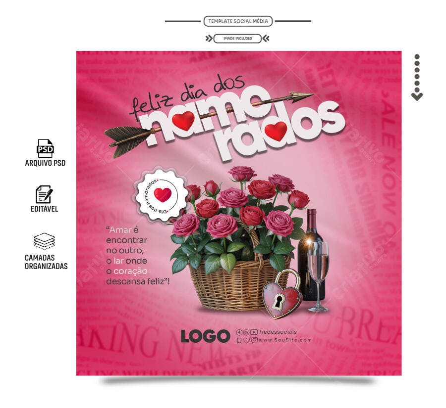 Flyer Dia dos Namorados PSD Editável