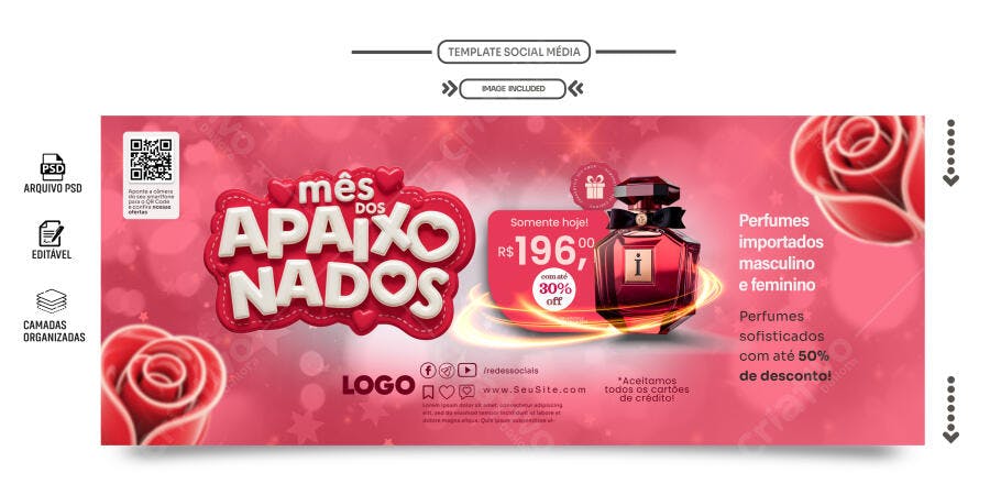 Banner Dia dos Namorados PSD Editável