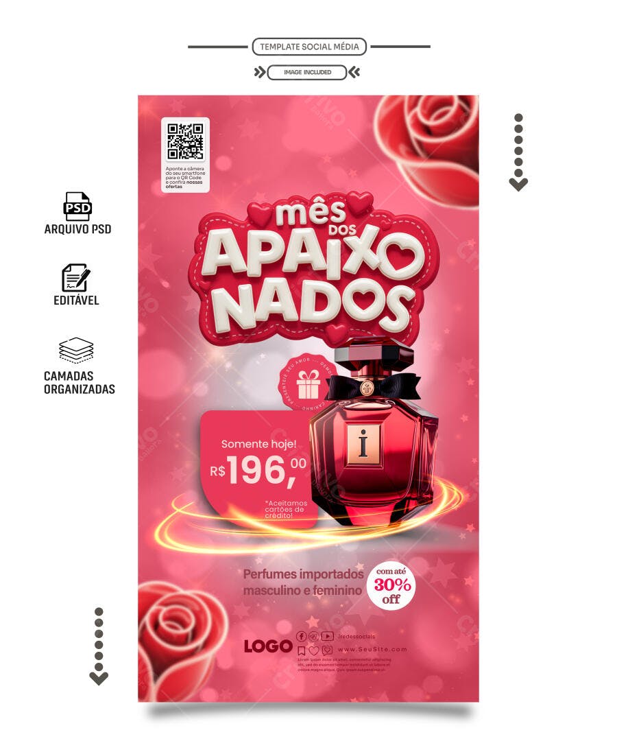 Postagem Social Media Dia dos Namorados PSD Editável