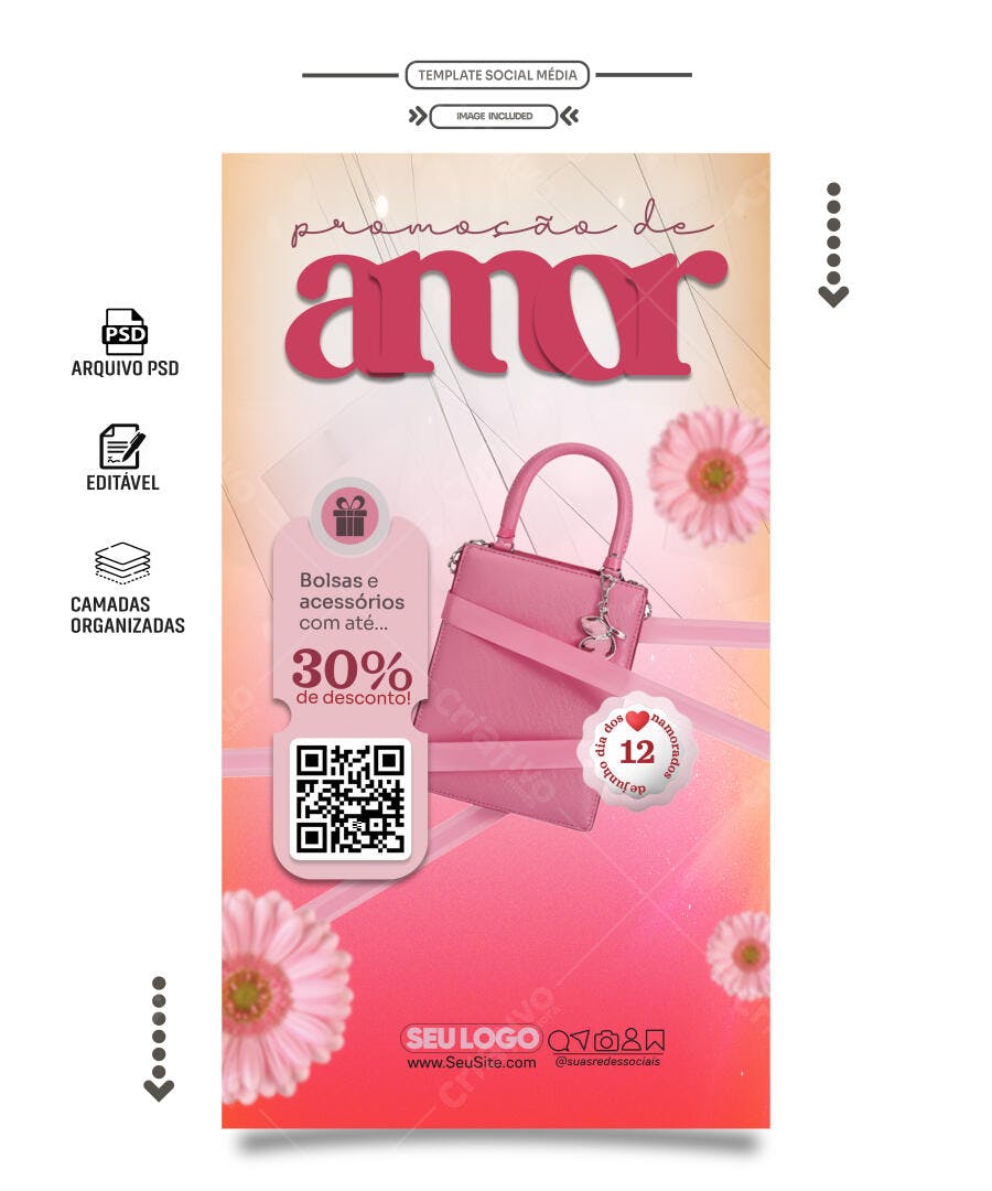 Flyer Dia dos Namorados PSD Editável