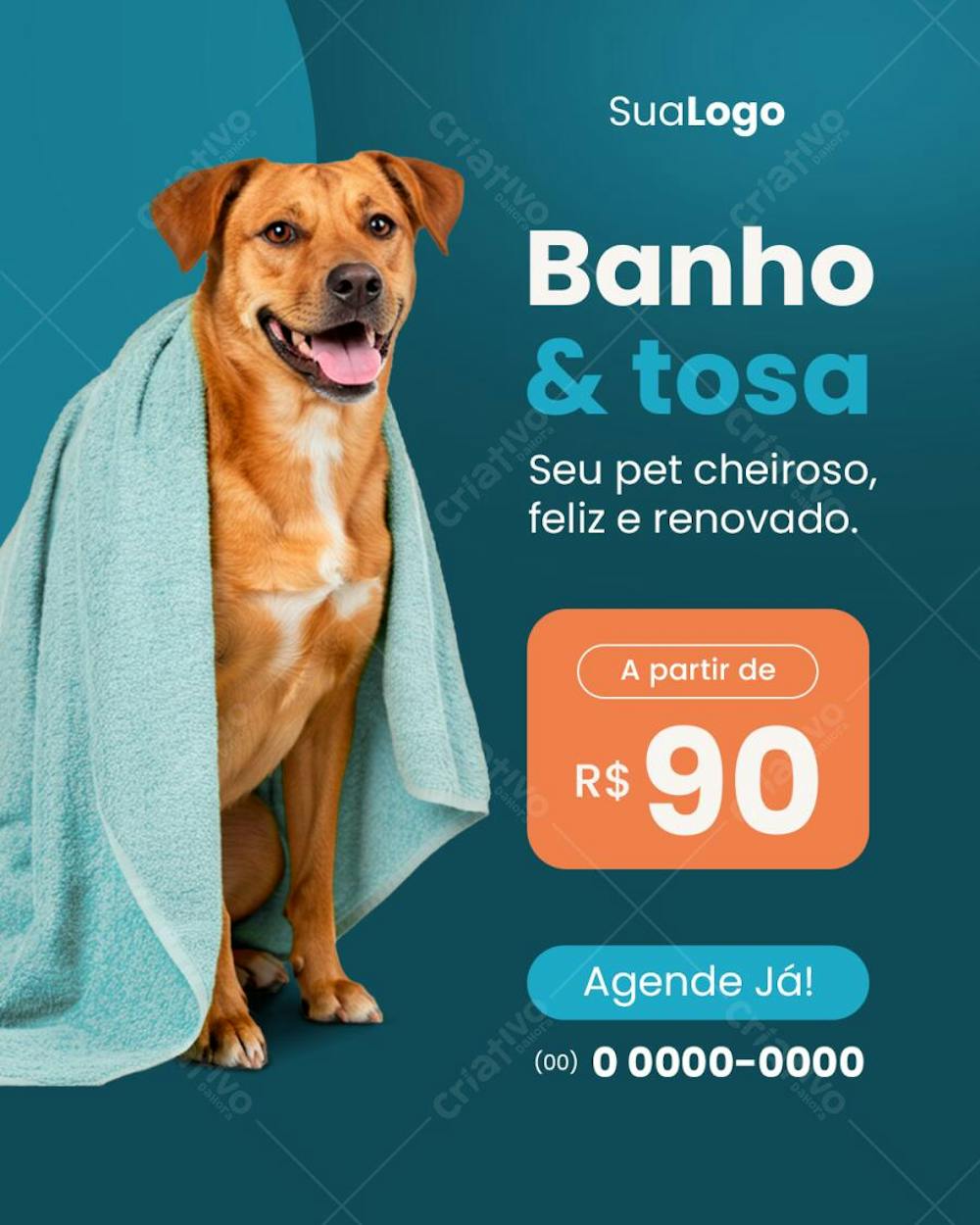 Coleção Social Media - Posts para Pet Shop Banho e Tosa