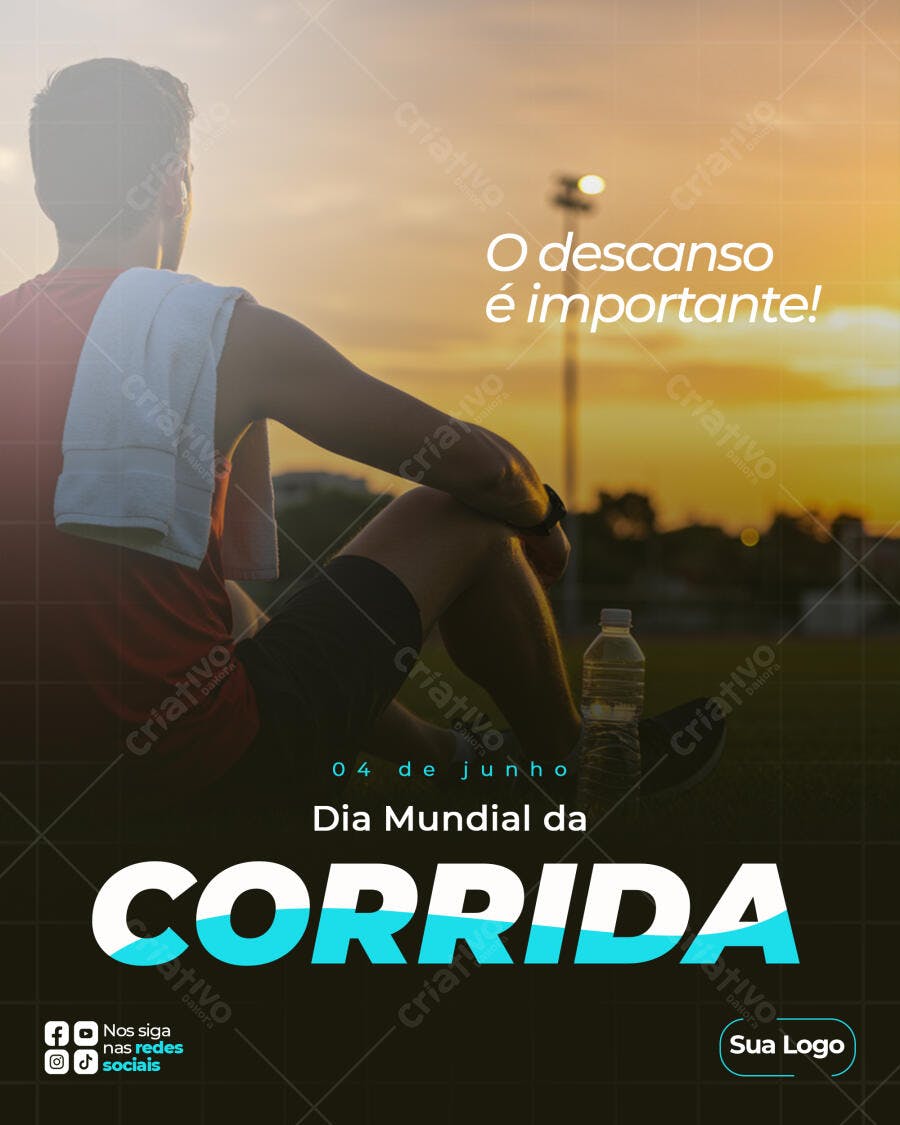 Post para o Dia Mundial da Corrida PSD Editável
