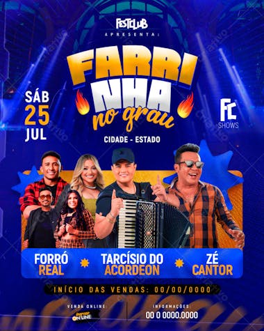FESTA FARRINHA NO GRAU EVENTO ARTISTAS - FEED 01