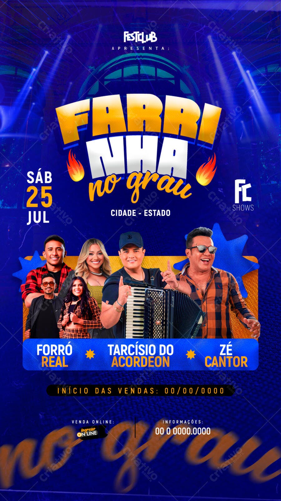 Flyer Show Sertanejo 25 Julho PSD Editável